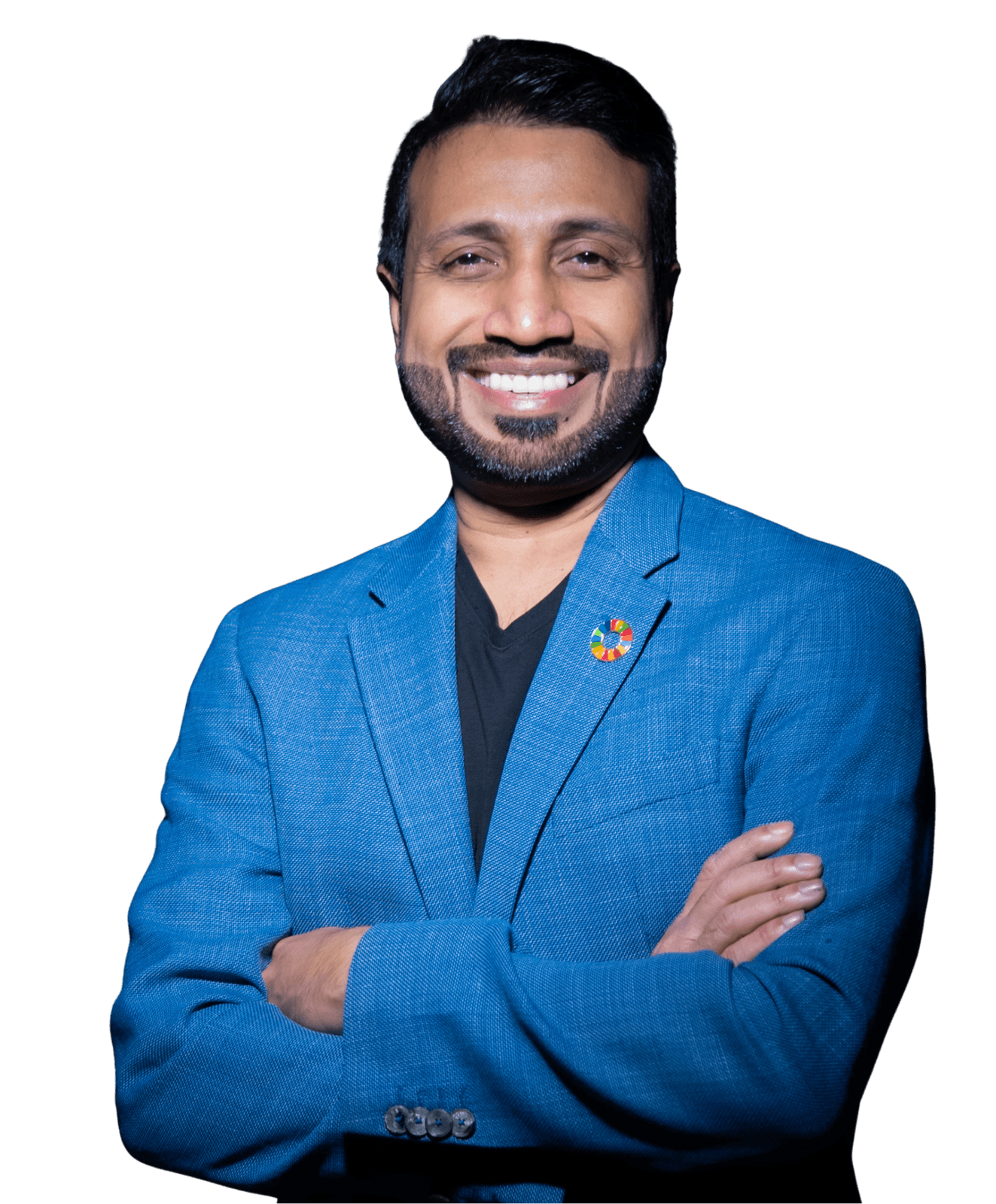 Dr. Vin Menon portrait in blue suit